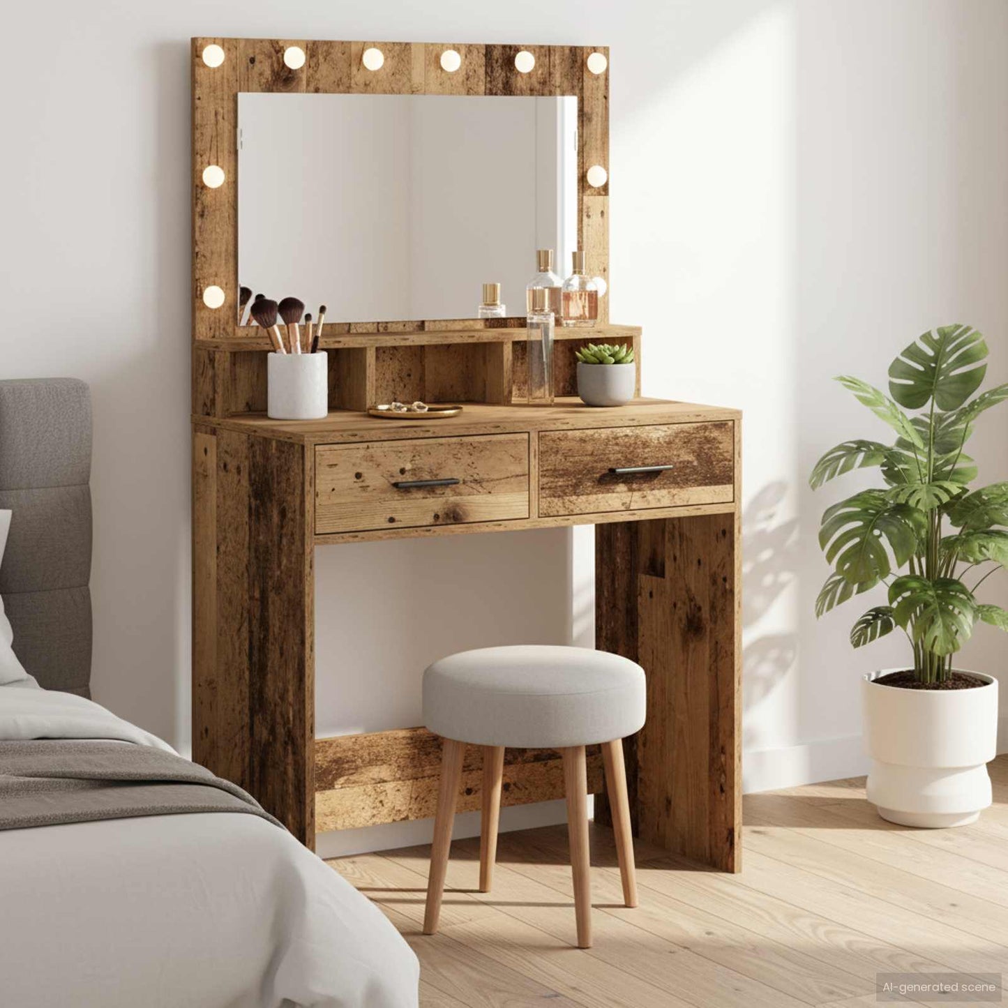 Dressing Table Old Wood 79 x 41 x 135 cm Engineered Wood