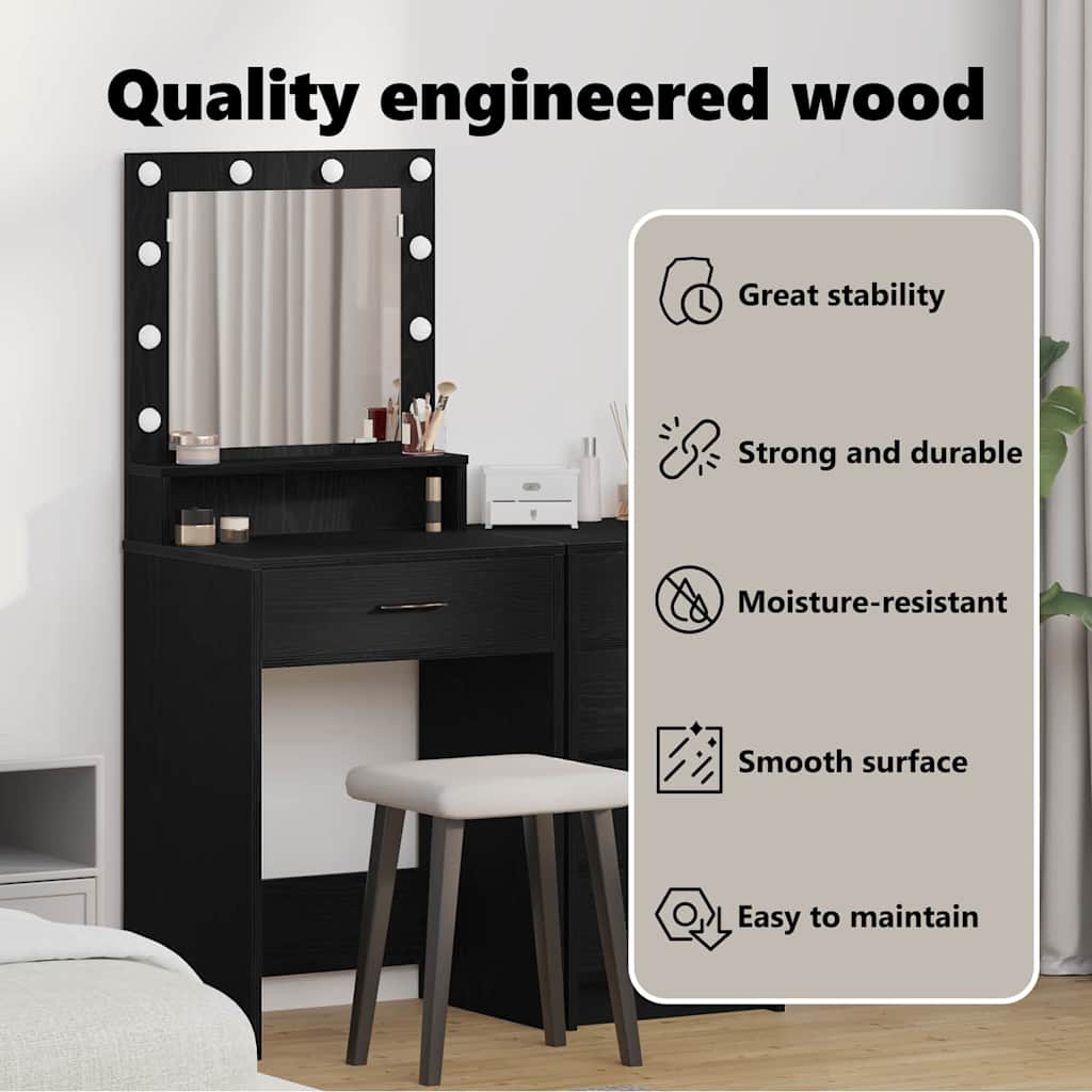 Dressing Table Black Oak 50 x 41 x 135 cm Engineered Wood