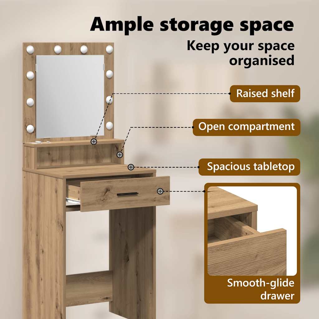 Dressing Table Artisan Oak 50 x 41 x 135 cm Engineered Wood