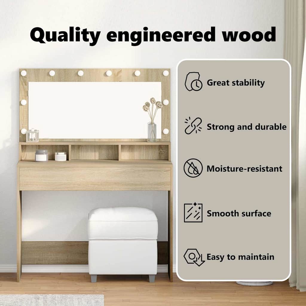 Dressing Table Sonoma Oak 100 x 41 x 135 cm Engineered Wood