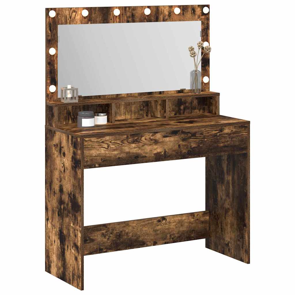 Dressing Table Smoked Oak 100 x 41 x 135 cm Engineered Wood