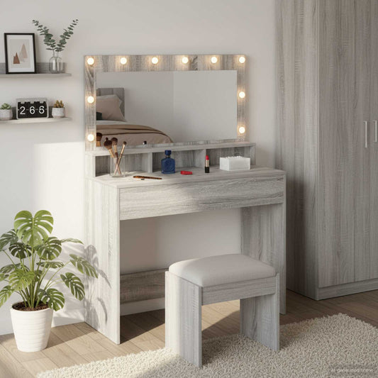 Dressing Table Grey Sonoma 100 x 41 x 135 cm Engineered Wood
