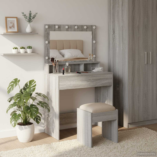 Dressing Table Grey Sonoma 78.5 x 41 x 135 cm Engineered Wood