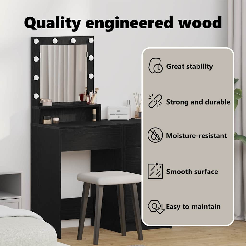 Dressing Table Black Oak 50 x 41 x 135 cm Engineered Wood