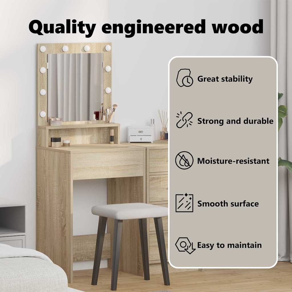 Dressing Table Sonoma Oak 50 x 41 x 135 cm Engineered Wood