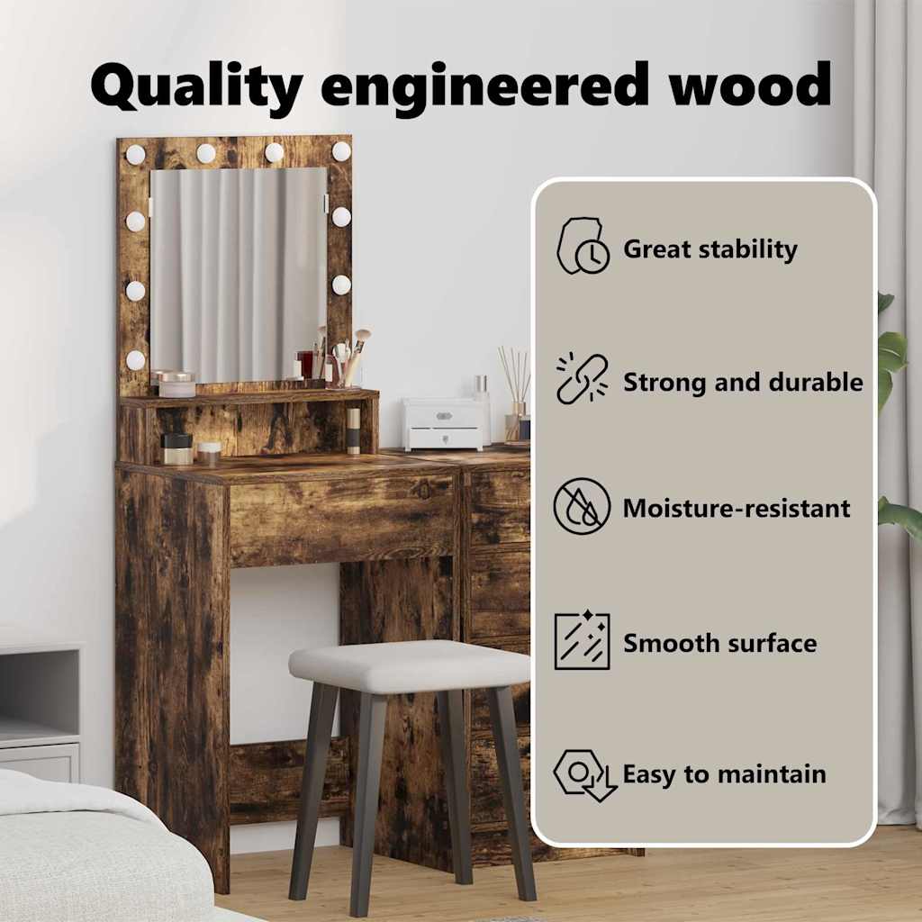 Dressing Table Smoked Oak 50 x 41 x 135 cm Engineered Wood