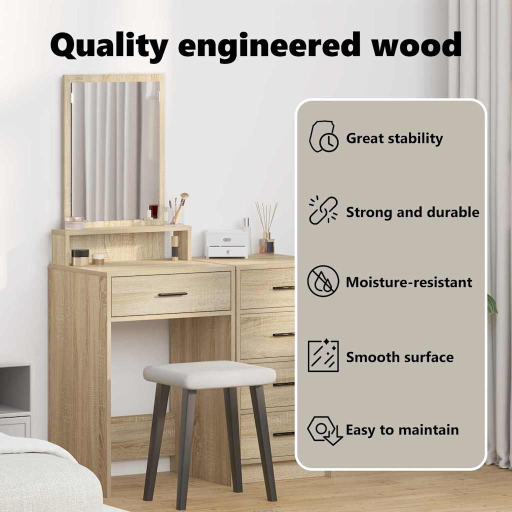Dressing Table Sonoma Oak 50 x 41 x 140 cm Engineered Wood