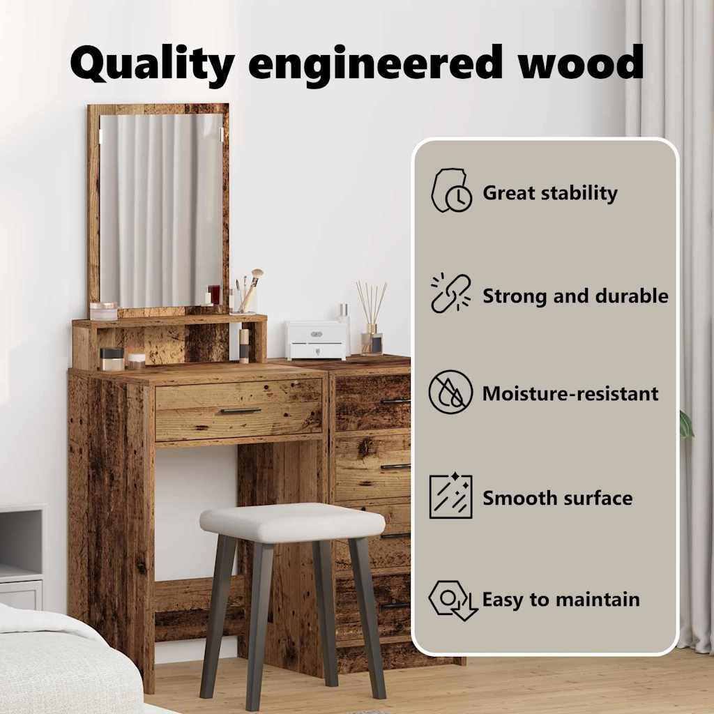 Dressing Table Old Wood 50 x 41 x 140 cm Engineered Wood