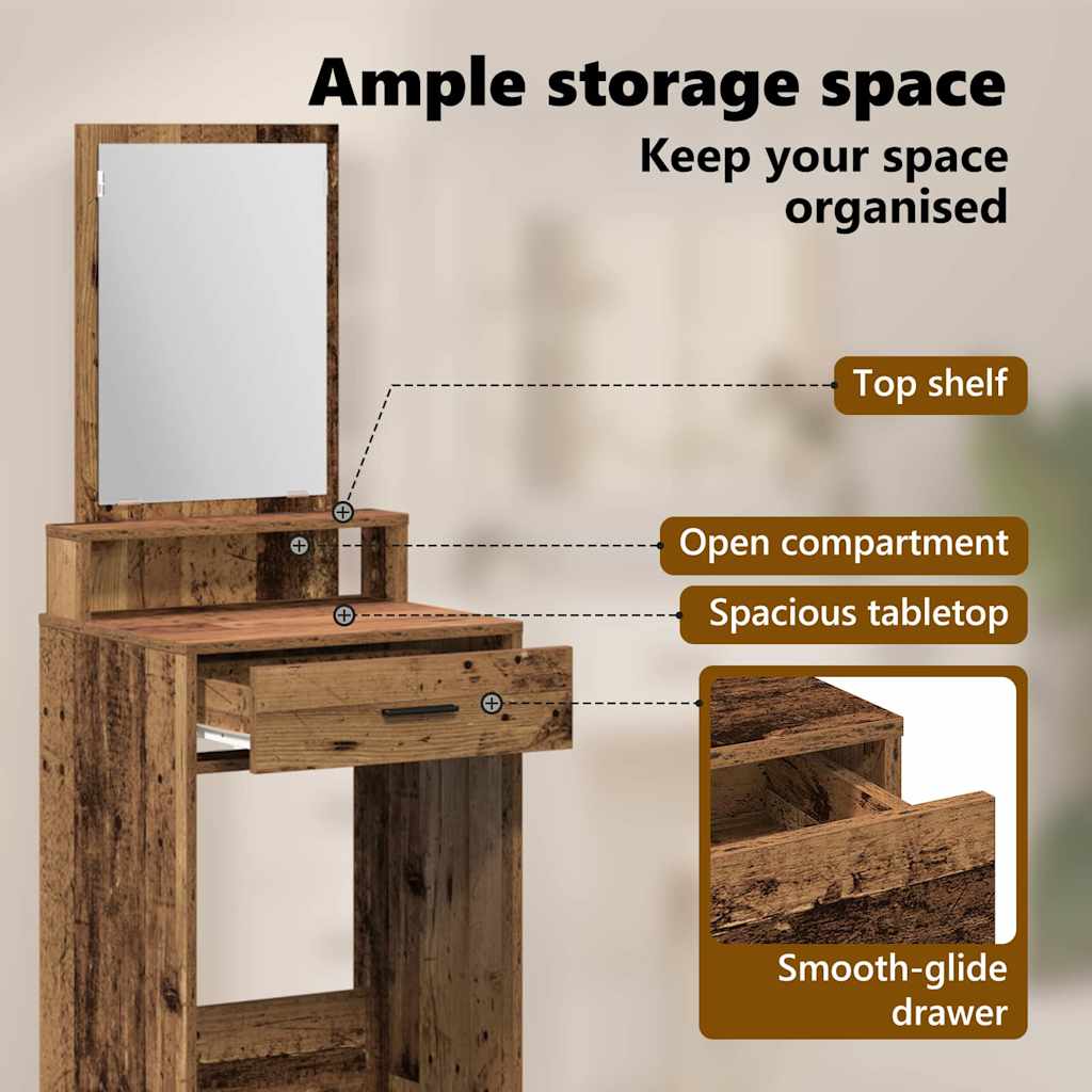 Dressing Table Old Wood 50 x 41 x 140 cm Engineered Wood