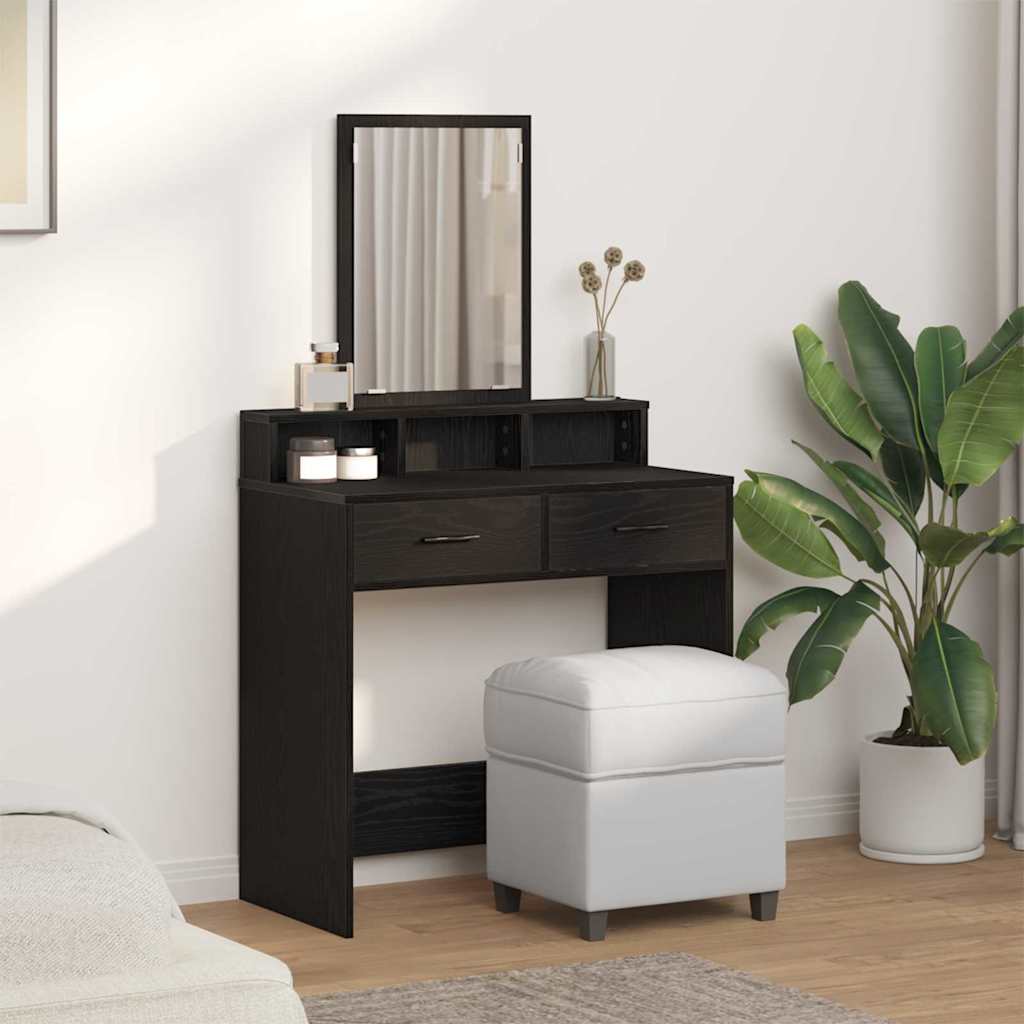 Dressing Table Black Oak 79 x 41 x 140 cm Engineered Wood