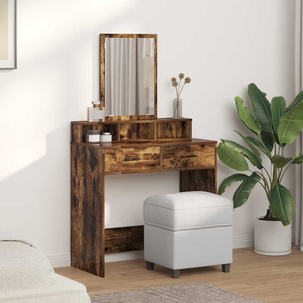 Dressing Table Smoked Oak 79 x 41 x 140 cm Engineered Wood