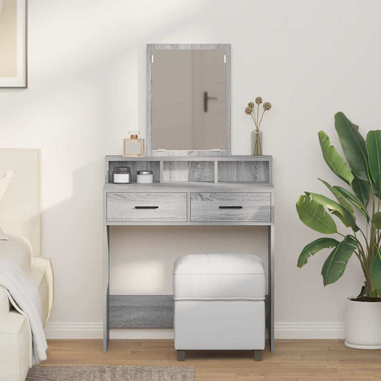 Dressing Table Grey Sonoma 79 x 41 x 140 cm Engineered Wood