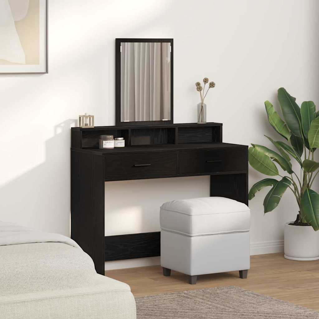 Dressing Table Black Oak 100 x 41 x 140 cm Engineered Wood