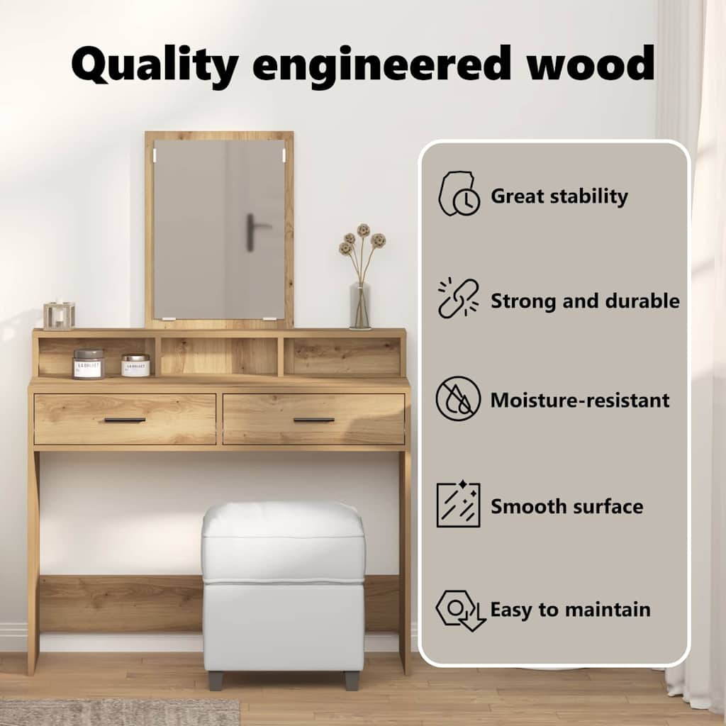 Dressing Table Artisan Oak 100 x 41 x 140 cm Engineered Wood