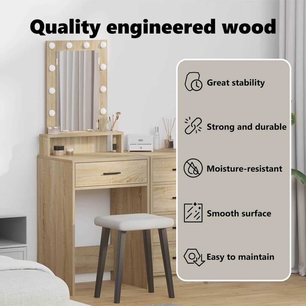 Dressing Table Brown 50 x 41 x 140 cm Engineered Wood