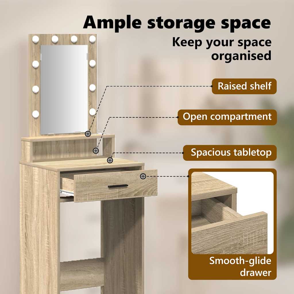 Dressing Table Brown 50 x 41 x 140 cm Engineered Wood