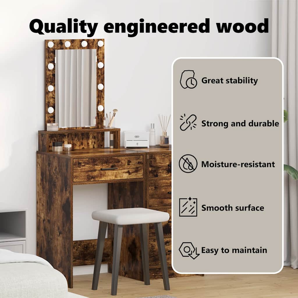 Dressing Table Brown 50 x 41 x 140 cm Engineered Wood