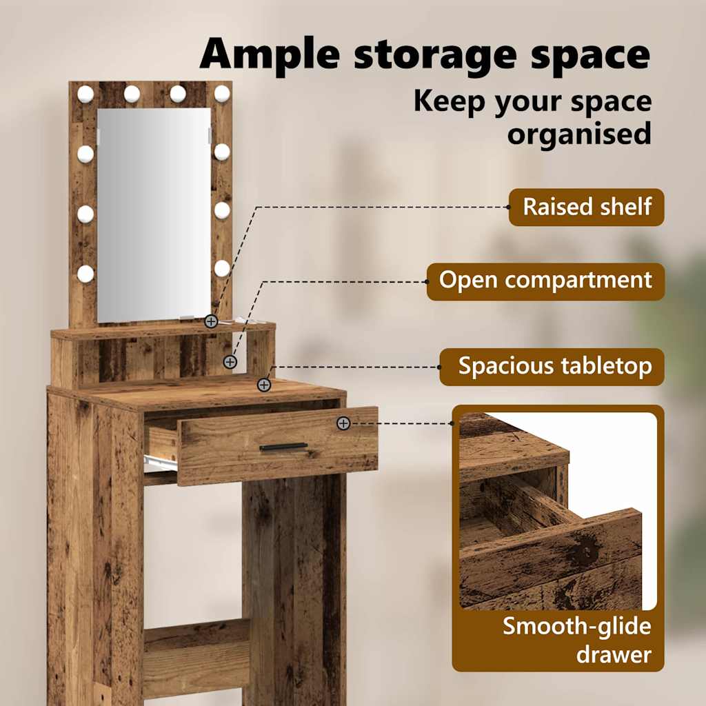 Dressing Table Brown 50 x 41 x 140 cm Engineered Wood