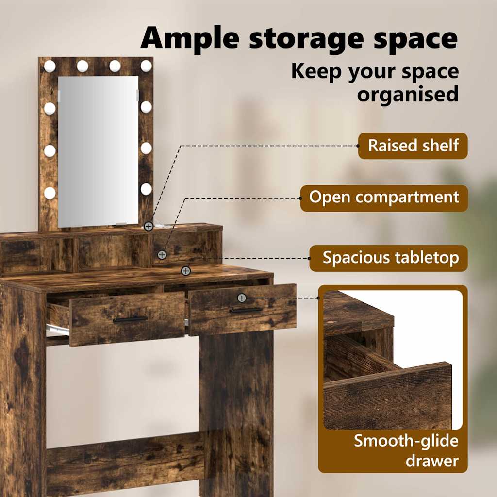 Dressing Table Brown 79 x 41 x 140 cm Engineered Wood