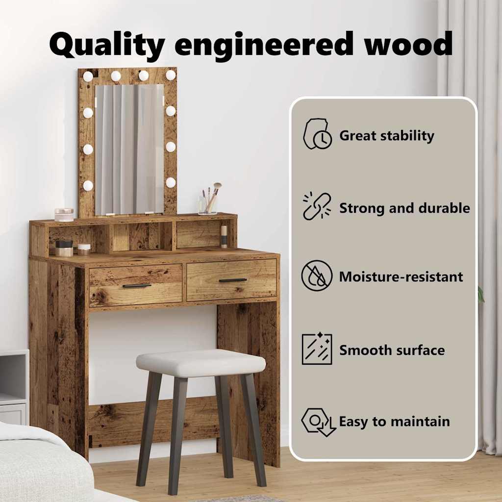 Dressing Table Brown 79 x 41 x 140 cm Engineered wood