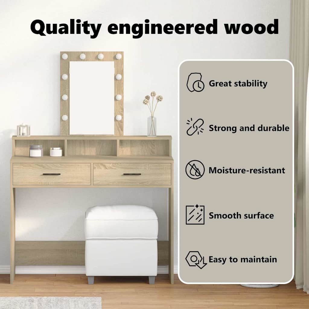 Dressing Table Brown 100 x 41 x 140 cm Engineered Wood