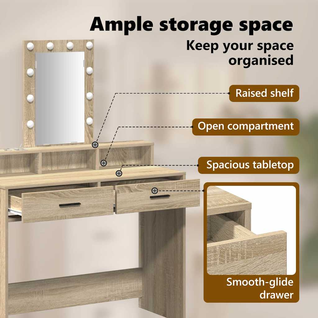 Dressing Table Brown 100 x 41 x 140 cm Engineered Wood