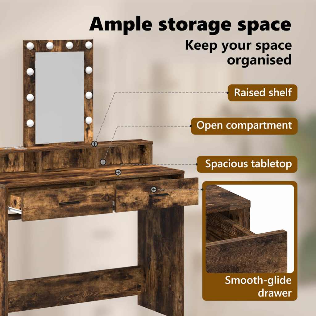 Dressing Table Brown 100 x 41 x 140 cm Engineered Wood