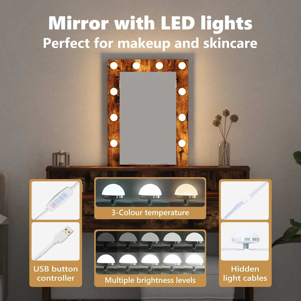 Dressing Table Brown 100 x 41 x 140 cm Engineered Wood