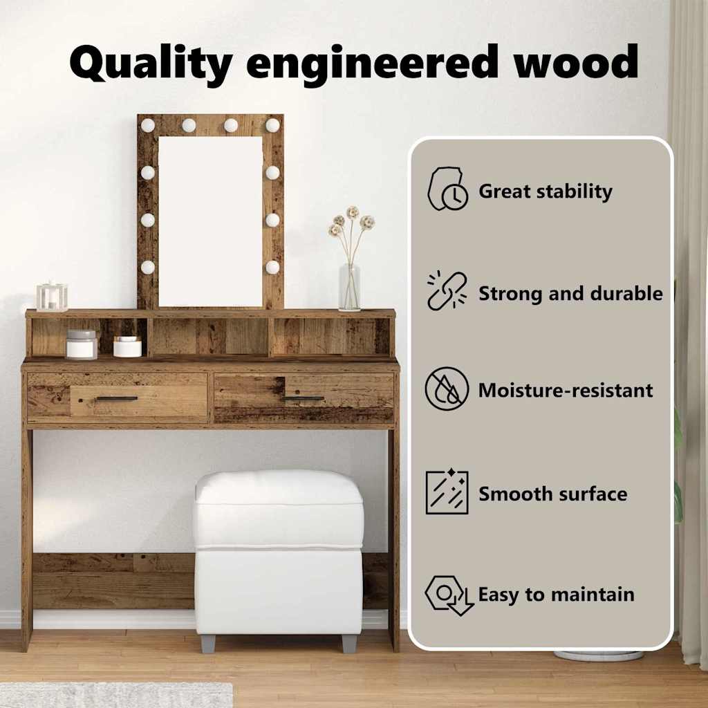 Dressing Table Brown 100 x 41 x 140 cm Engineered Wood