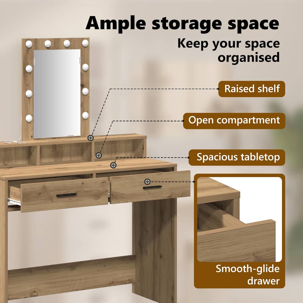Dressing Table Brown 100 x 41 x 140 cm Engineered Wood