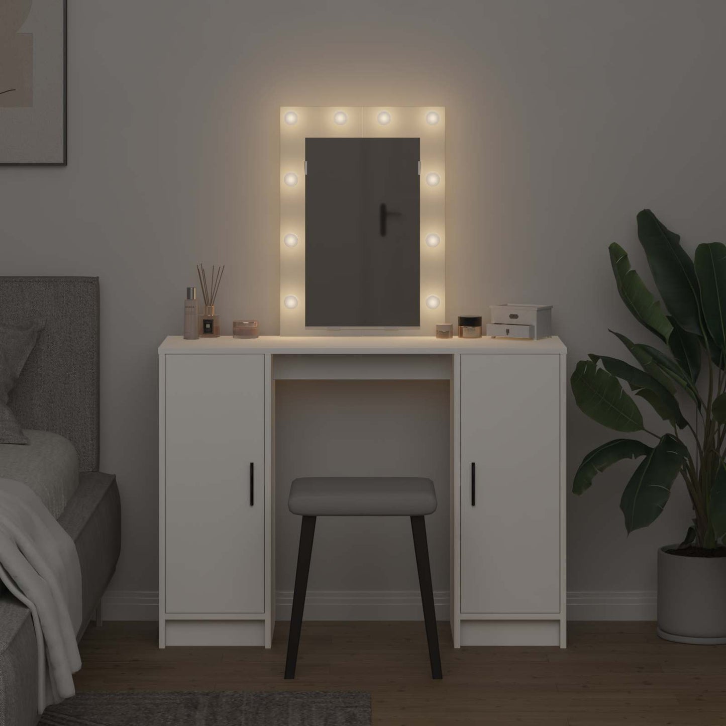 Dressing Table White 102 x 33 x 135 cm Engineered Wood