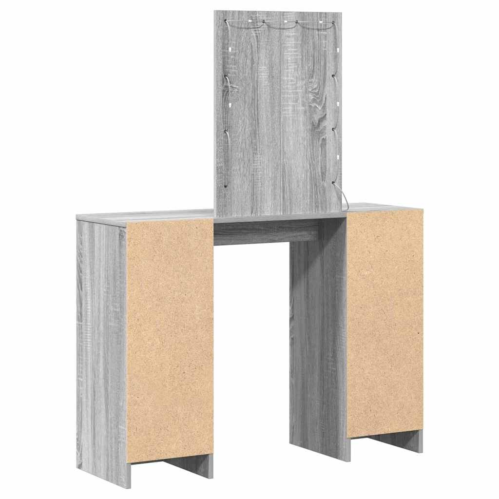 Dressing Table with Door Grey 102 x 33 x 135 cm Engineered Wood
