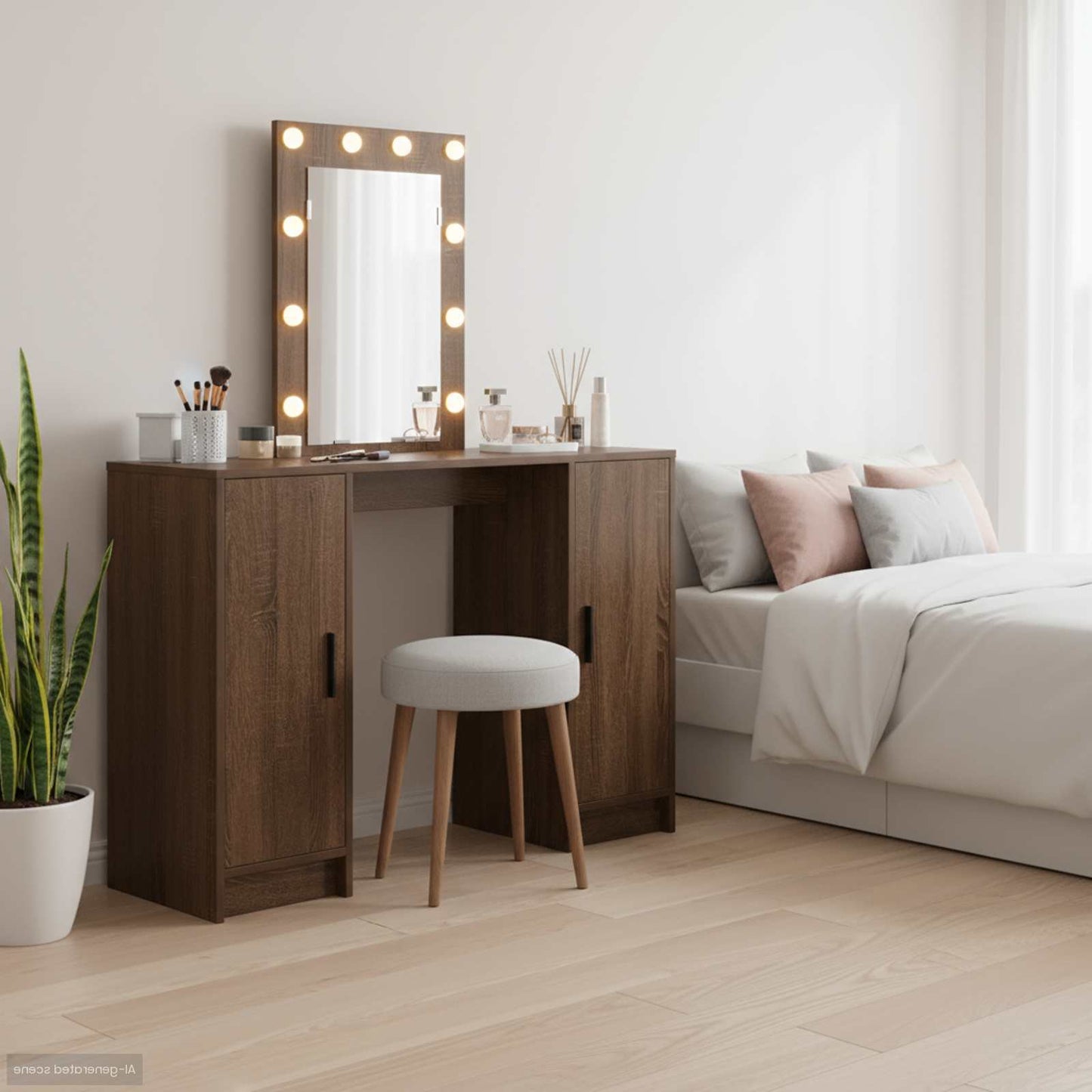 Dressing Table Brown 102 x 33 x 135 cm Engineered Wood
