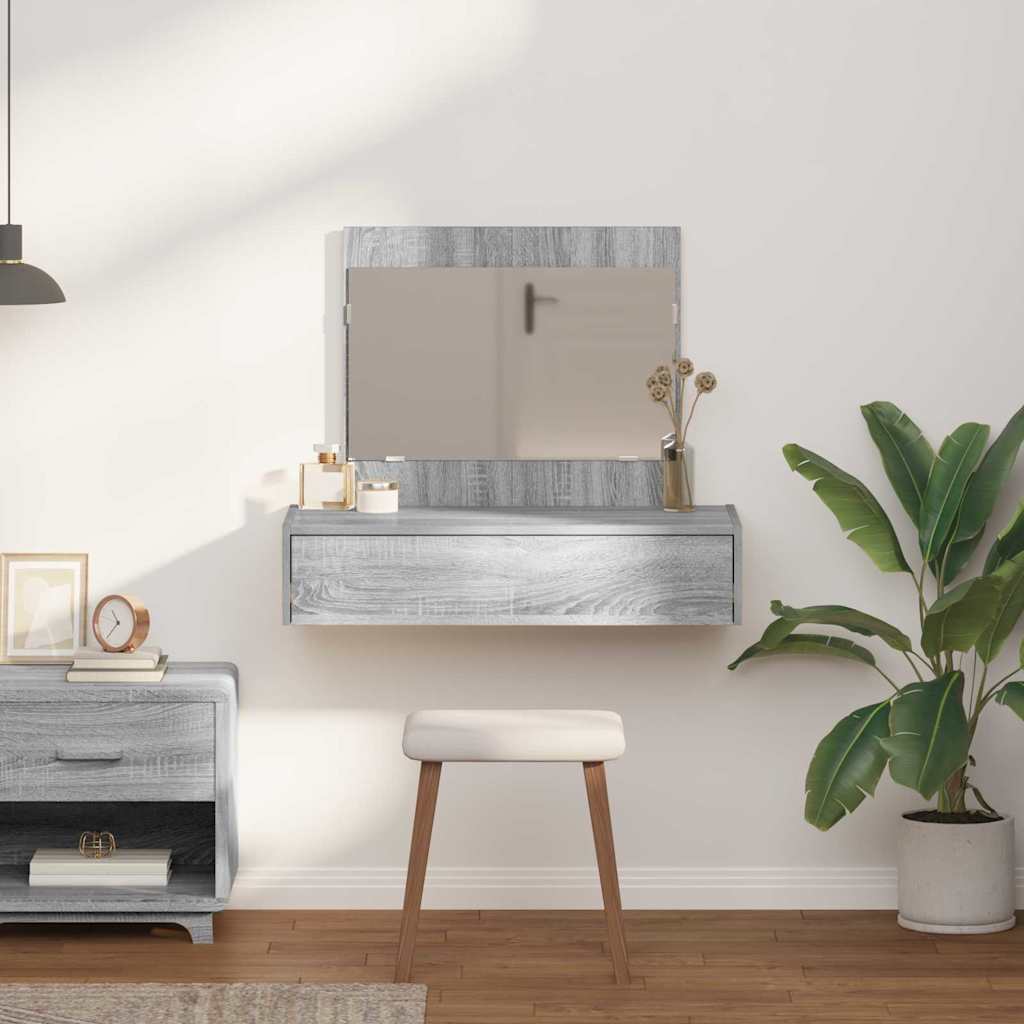 Dressing Table with Drawer Grey 83 x 40 x 70 cm Engineered Wood