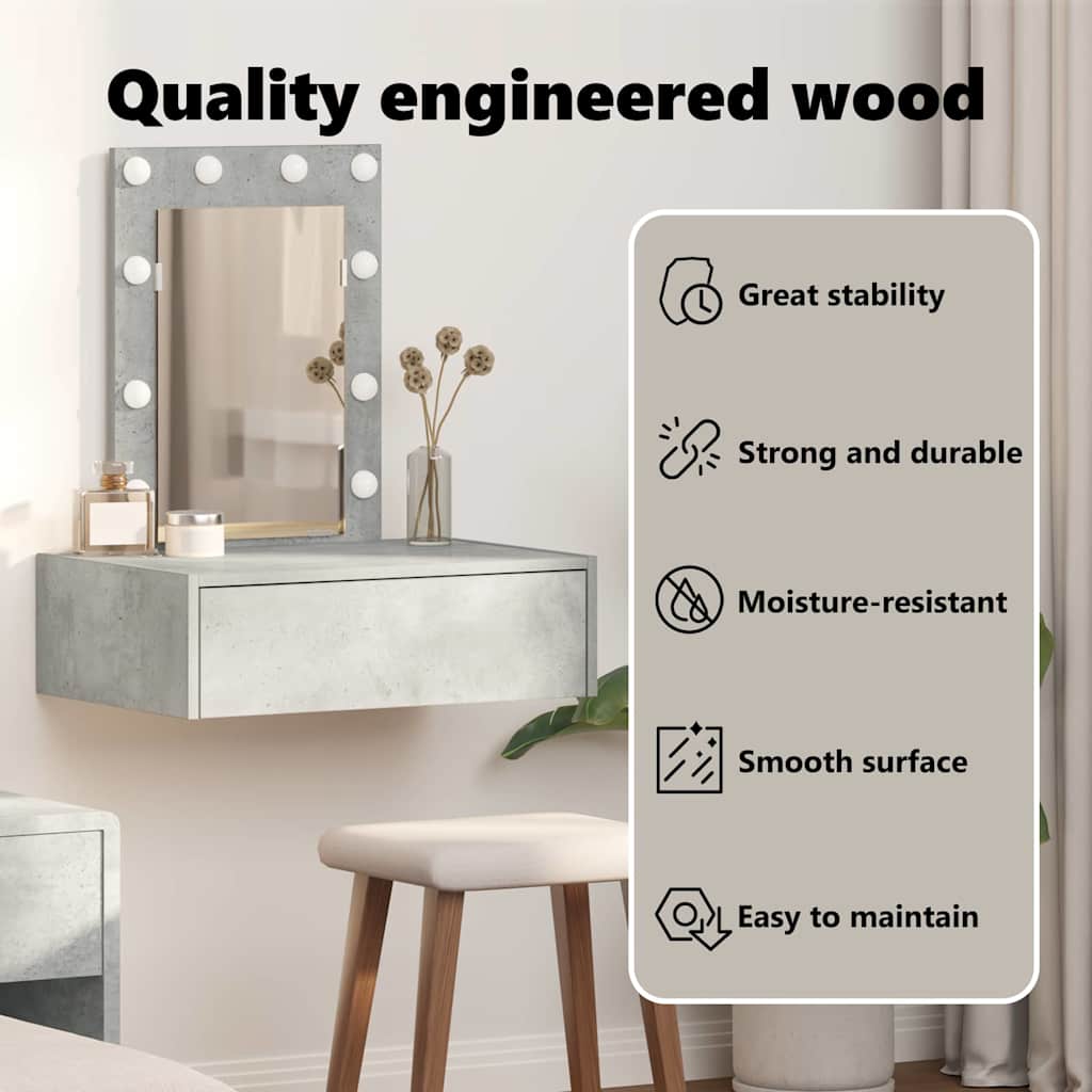 Dressing Table with Drawer Grey 60 x 40 x 70 cm Engineered Wood