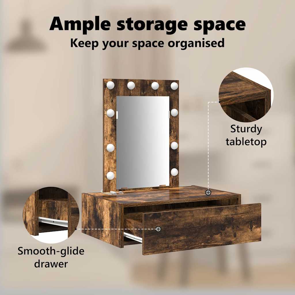 Dressing Table Brown 60 x 40 x 70 cm Engineered Wood