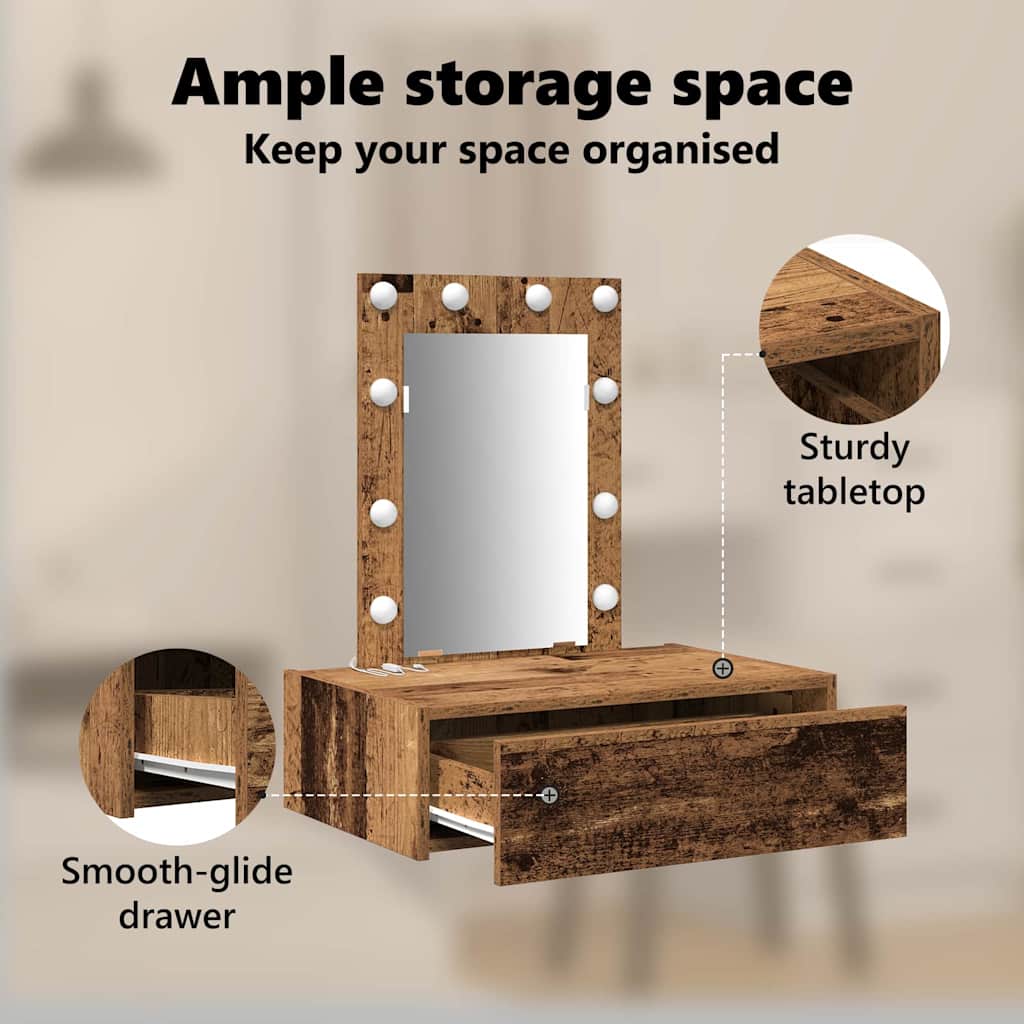 Dressing Table Brown 60 x 40 x 70 cm Engineered Wood