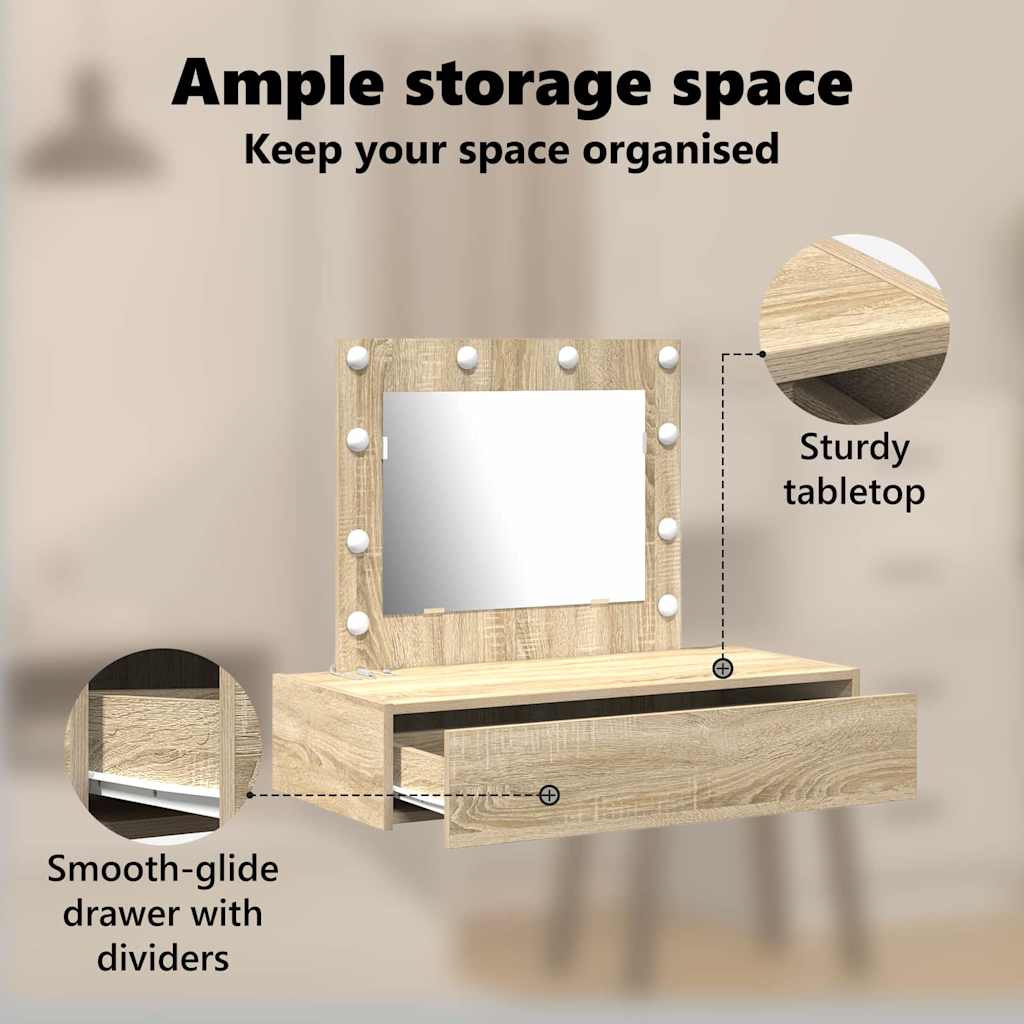 Dressing Table Brown 83 x 40 x 70 cm Engineered Wood