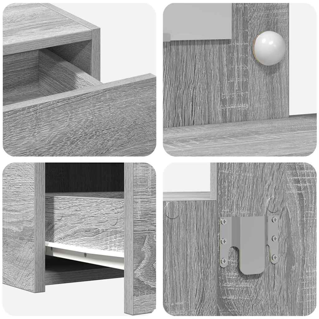Dressing Table with Drawer Grey 83 x 40 x 70 cm Engineered Wood