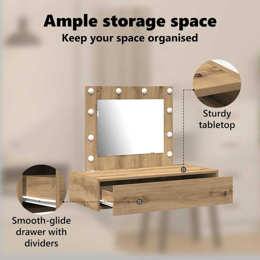 Dressing Table Brown 83 x 40 x 70 cm Engineered Wood