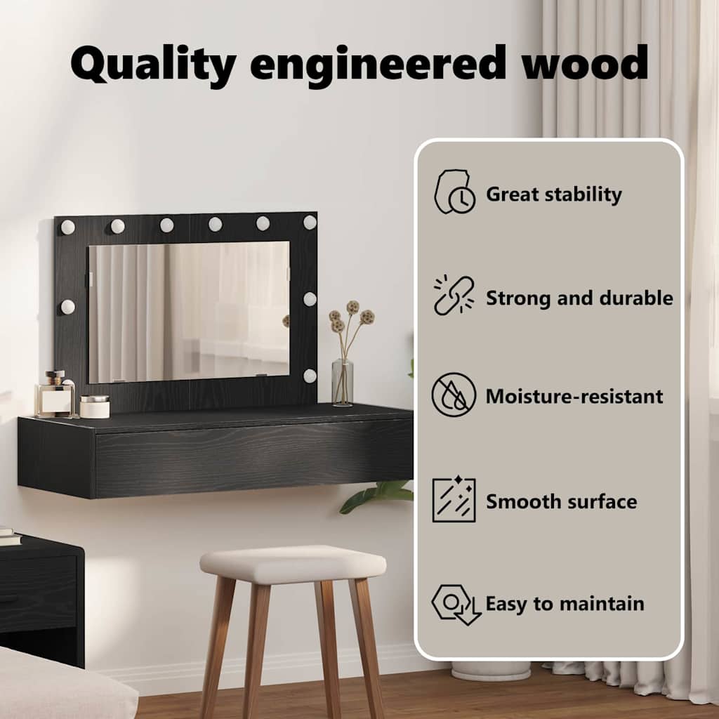 Dressing Table Black 100 x 40 x 70 cm Engineered Wood