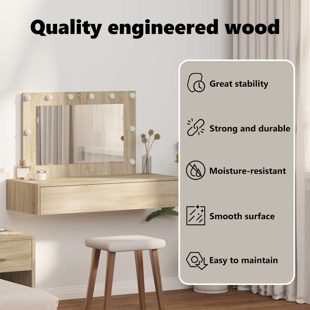 Dressing Table Brown 100 x 40 x 70 cm Engineered Wood