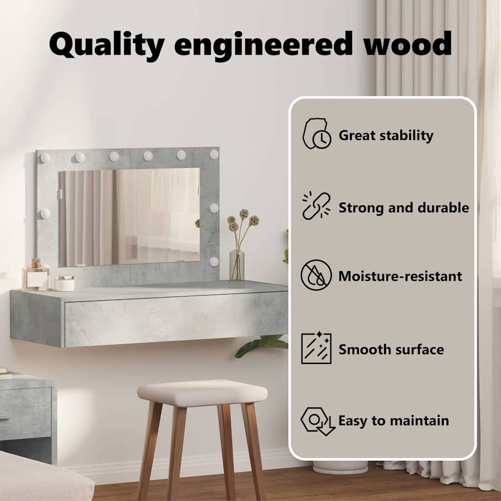 Dressing Table Grey 100 x 40 x 70 cm Engineered Wood