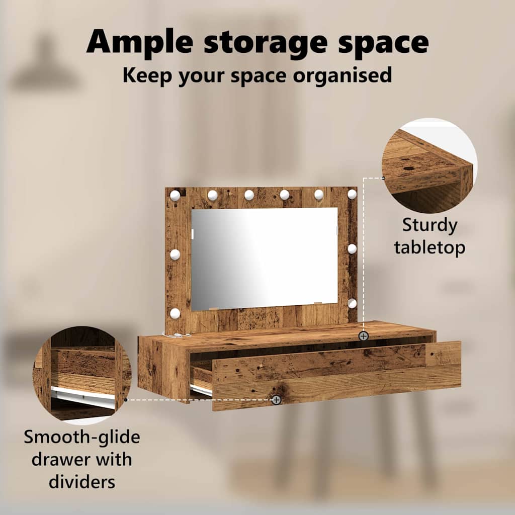 Dressing Table Brown 100 x 40 x 70 cm Engineered Wood