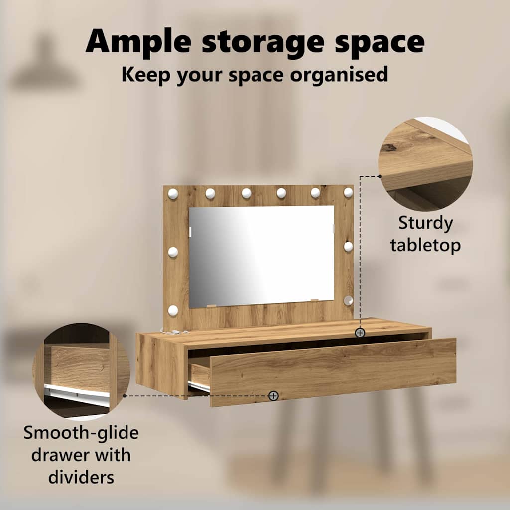 Dressing Table Brown 100 x 40 x 70 cm Engineered Wood