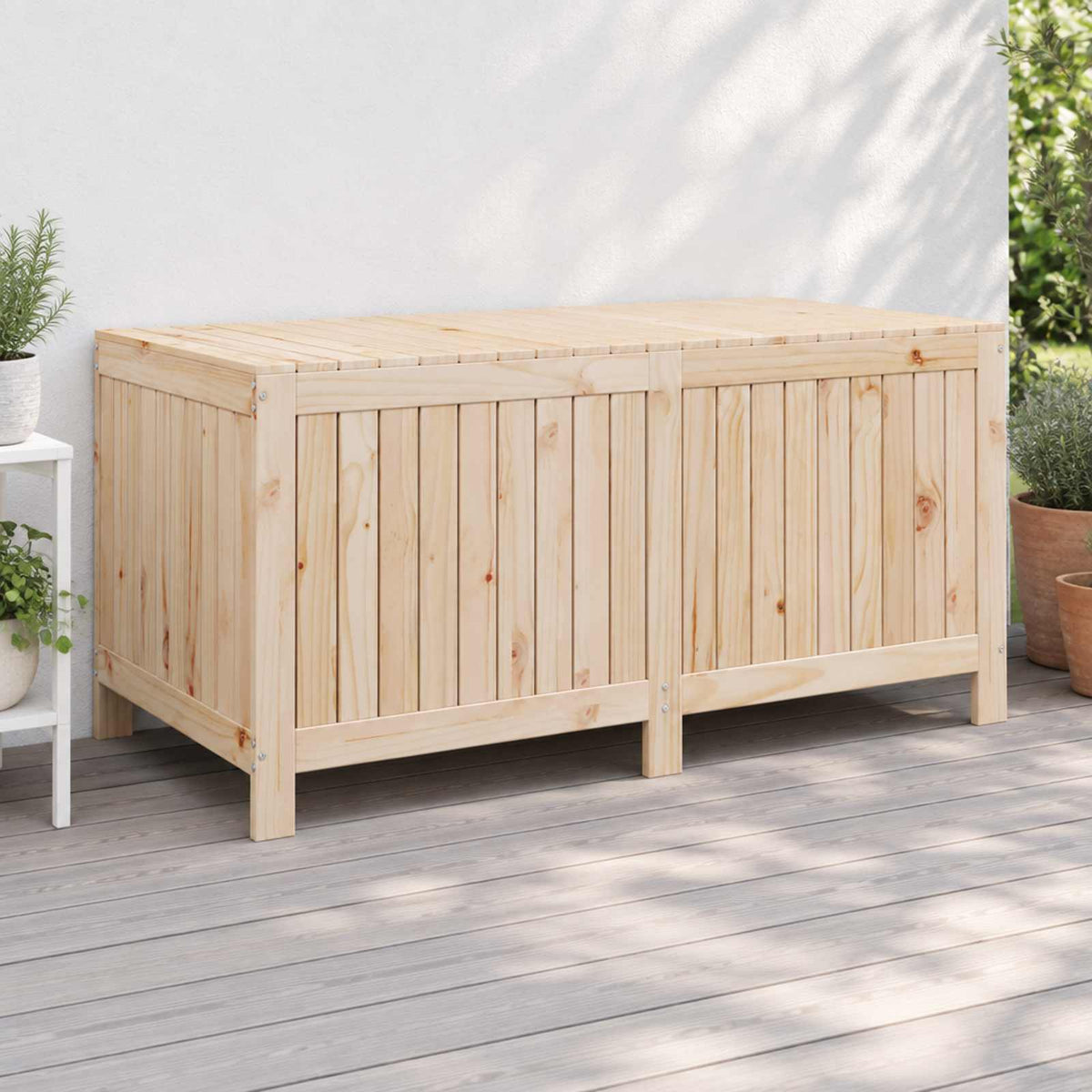 Garden Storage Box 359 L Solid Pine Wood 146.5 x 68 x 63 cm