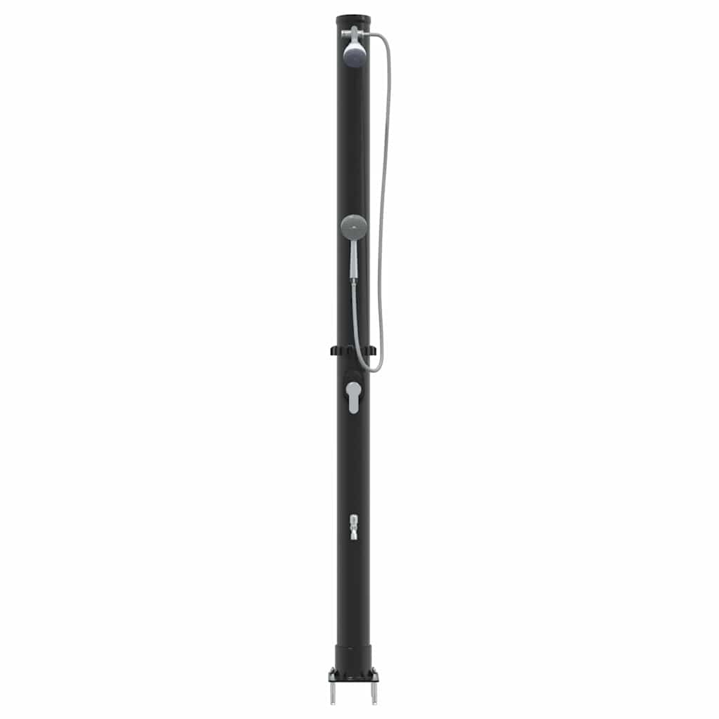 Outdoor Solar shower Black 217 cm PVC and Aluminium