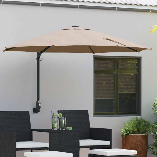 Garden Parasol Taupe 248 x 248 x 148 cm Polyester and Steel