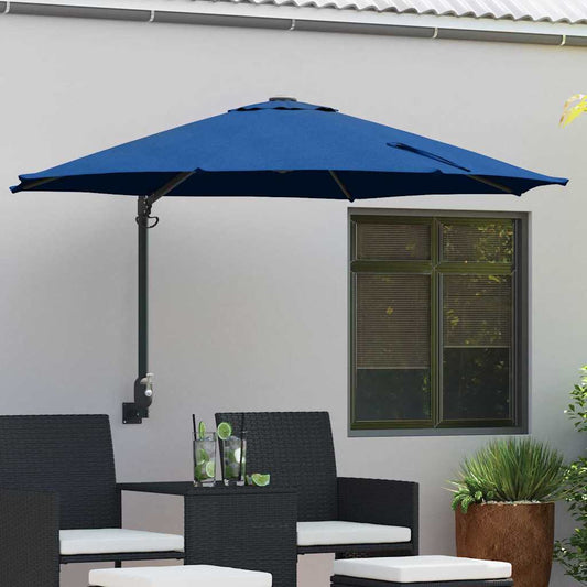 Garden Parasol 248 x 248 x 148 cm Polyester and Steel Azurblau