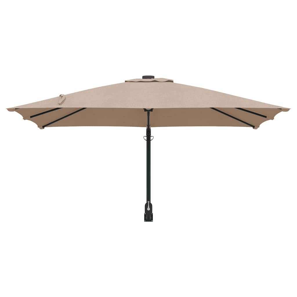 Garden Parasol Taupe 248.5 x 247.5 x 160 cm Polyester and Steel